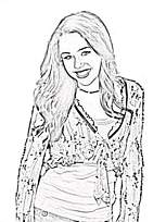 coloriage hannah montana miley cyrus sourit